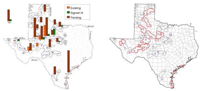 two maps of texas crez projects for step 3 guidebook