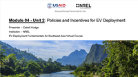 Module 4, Unit 2 — Policies and Incentives for EV Deployment